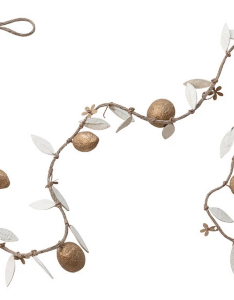 Creative Co-Op Handmade Paper Mache Lemon Garland