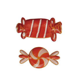 Creative Co-Op Stoneware Red Candy Dish