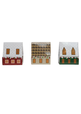 Creative Co-Op Christmas House Matches Assorted