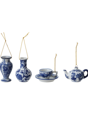 Creative Co-Op Blue & White Ornament