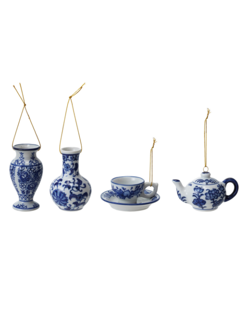 Creative Co-Op Blue & White Ornament