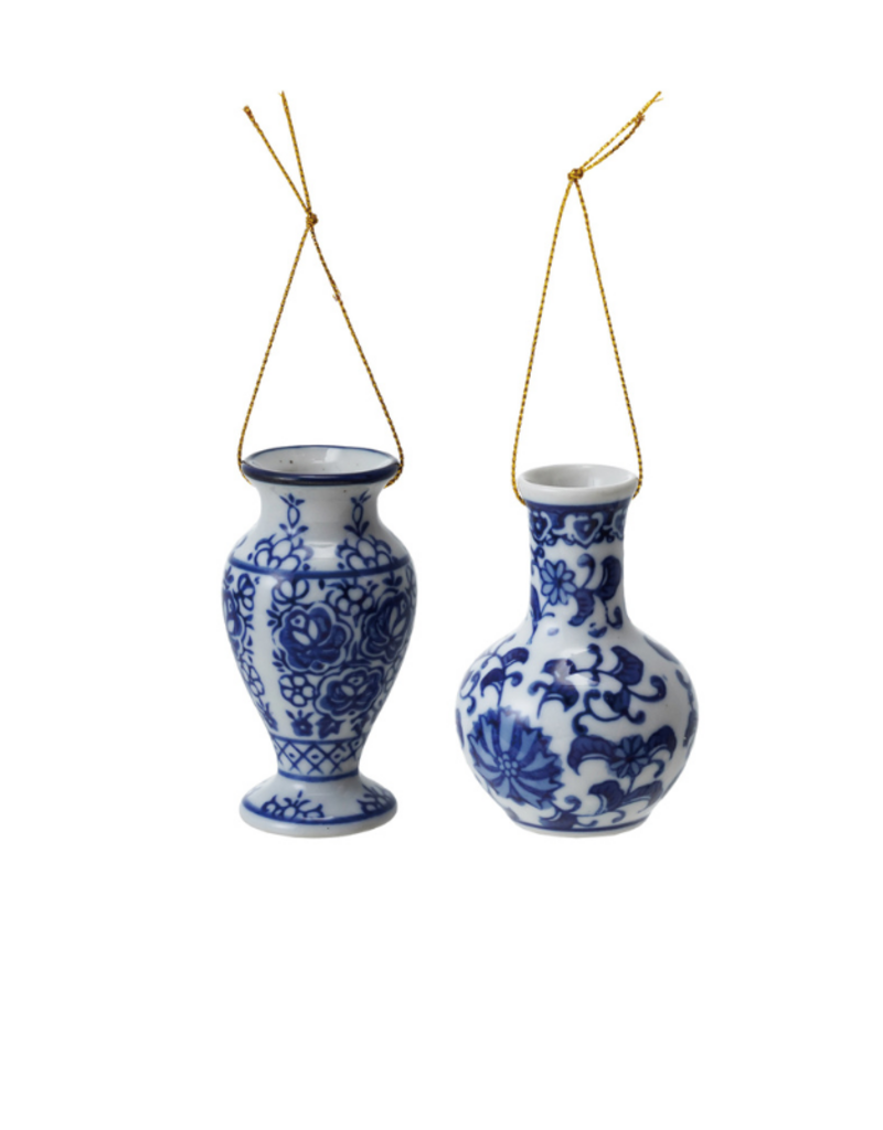 Creative Co-Op Blue & White Ornament