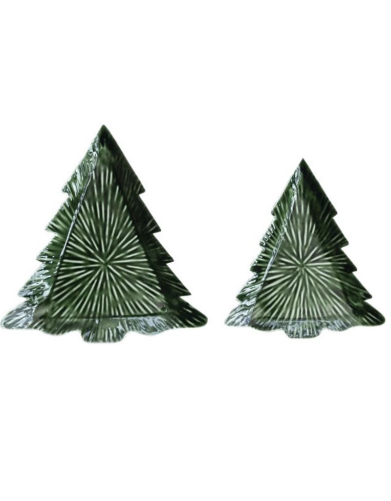 Creative Co-Op Enameled Metal Tree Tray