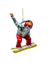 Glass Snowboarder Ornament