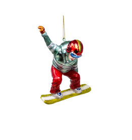 Glass Snowboarder Ornament