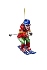 Glass Skier Ornament
