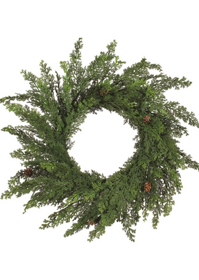Cypress Wreath With Pinecones