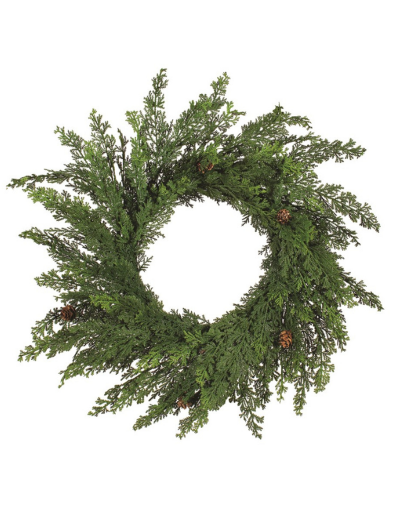 Cypress Wreath With Pinecones