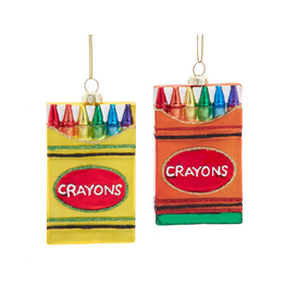 Glass Crayon Box Ornament