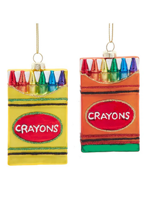 Glass Crayon Box Ornament