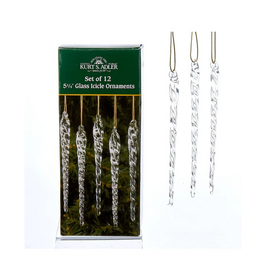 Set of Twisted Clear Glass Icicles