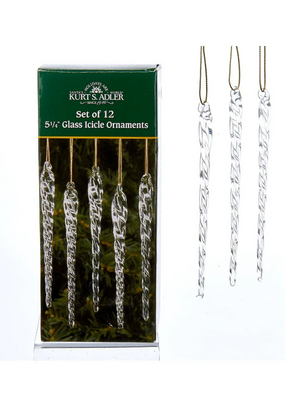 Set of Twisted Clear Glass Icicles