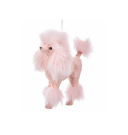 Furry Pink Poodle Ornament