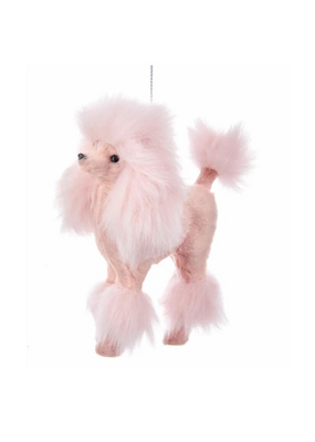 Furry Pink Poodle Ornament
