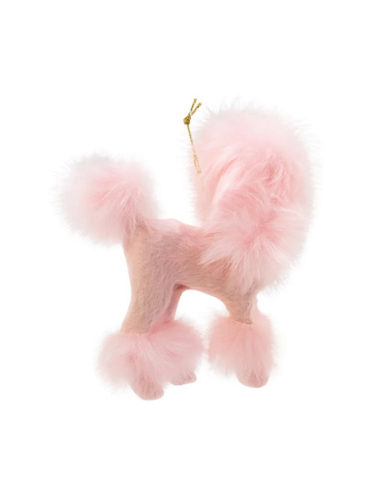 Furry Pink Poodle Ornament