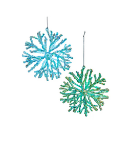 Electroplated Coral Snowflake Ornament