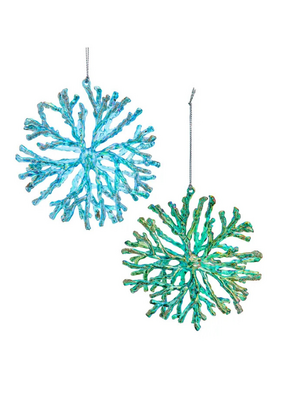 Electroplated Coral Snowflake Ornament