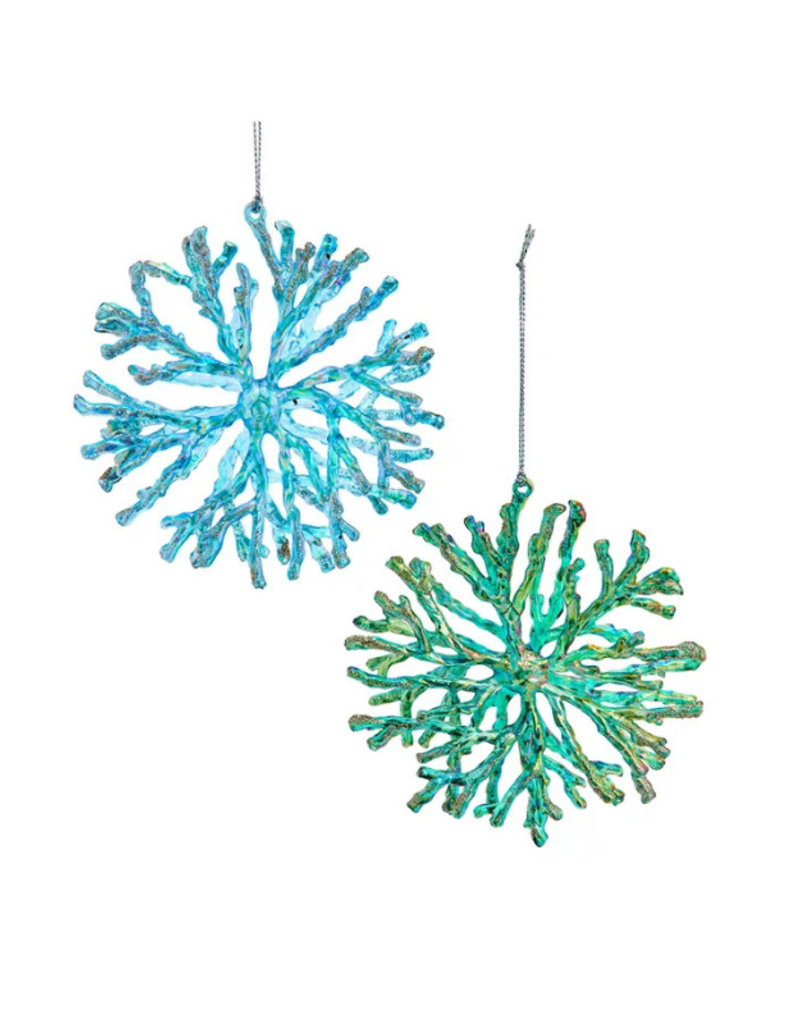 Electroplated Coral Snowflake Ornament