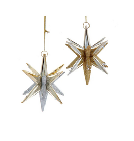Metallic  Starburst With Glitter Ornament