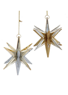 Metallic  Starburst With Glitter Ornament