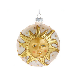 Glass Ball With Sun Pattern Ornament