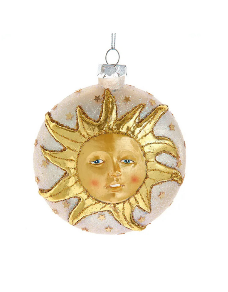 Glass Ball With Sun Pattern Ornament