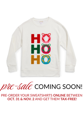 Shiraleah PRE-SALE COMING SOON! Ho Ho Ho Bows Classic Sweatshirt