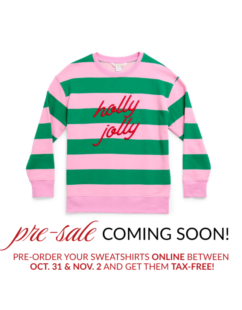 Shiraleah PRE-SALE COMING SOON! Holly Jolly Striped Classic Sweatshirt