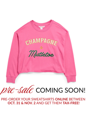 Shiraleah PRE-SALE COMING SOON! Champagne & Mistletoe Lounge Sweatshirt