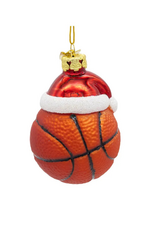 Basketball With Santa Hat Ornament