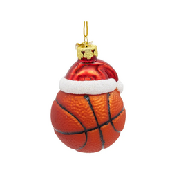 Basketball With Santa Hat Ornament