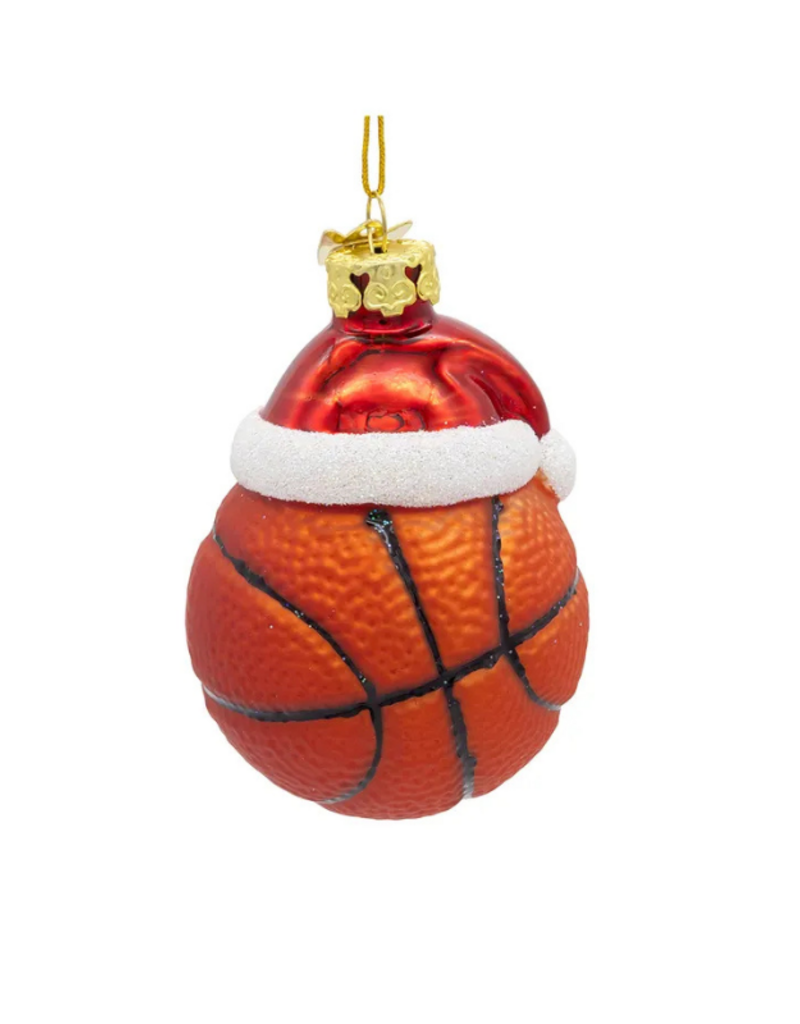 Basketball With Santa Hat Ornament
