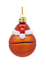 Basketball With Santa Hat Ornament