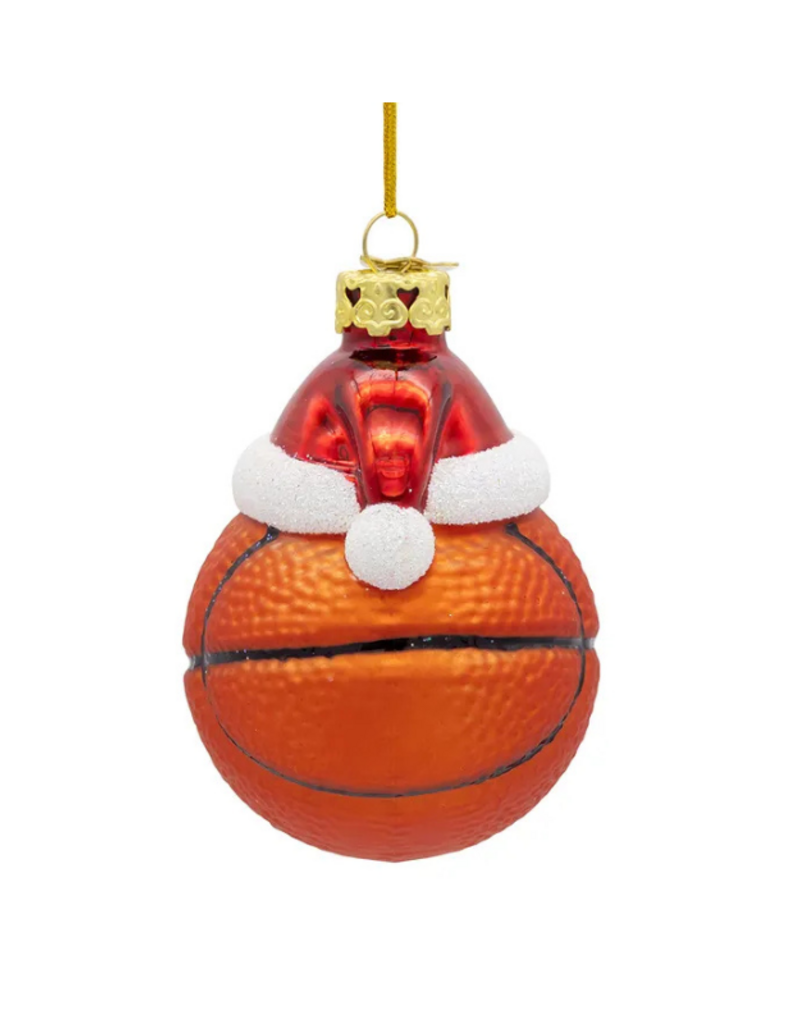 Basketball With Santa Hat Ornament