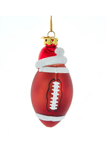 Football With Santa Hat Ornament