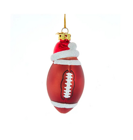 Football With Santa Hat Ornament