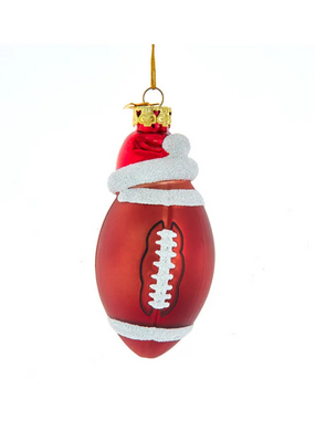 Football With Santa Hat Ornament