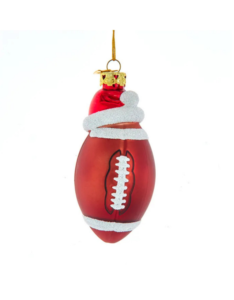 Football With Santa Hat Ornament