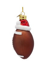 Football With Santa Hat Ornament