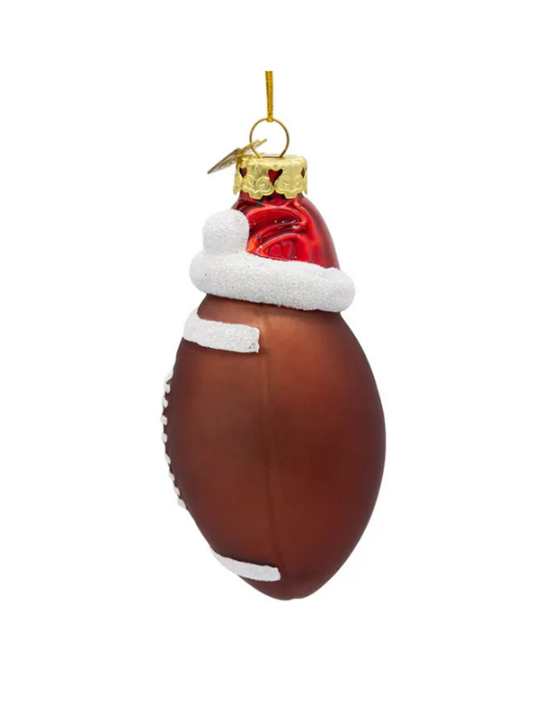 Football With Santa Hat Ornament
