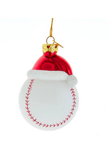 Baseball With Santa Hat Ornament