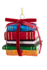 Glass Book Stack Ornament
