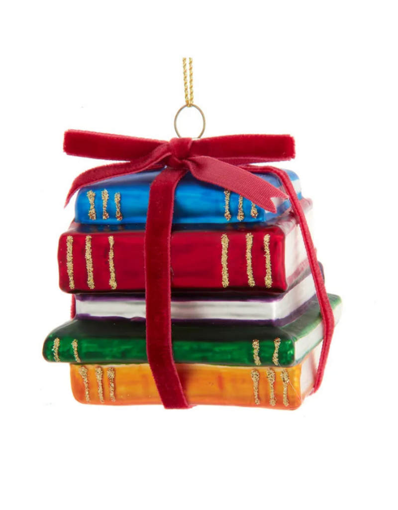Glass Book Stack Ornament