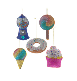 Bedazzled Fabric Sweets Ornament