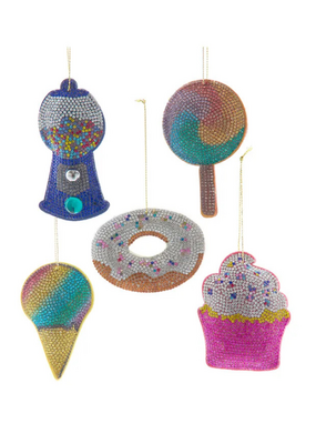 Bedazzled Fabric Sweets Ornament