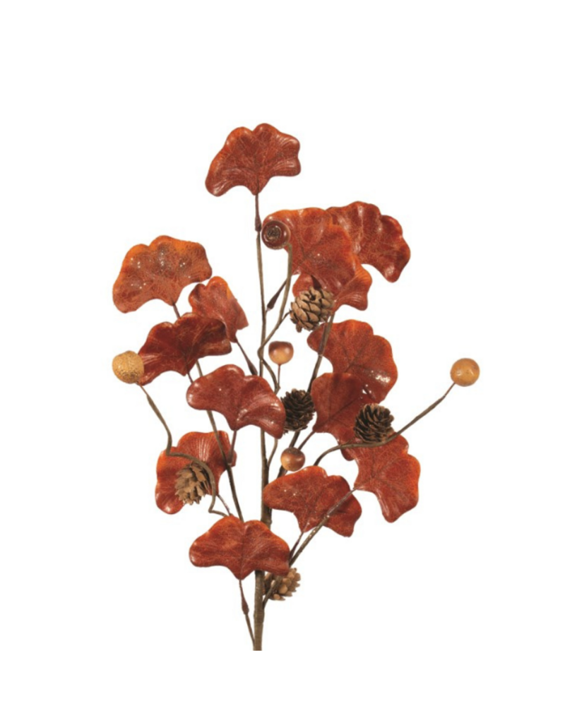 Rust Gingko Leaf Spray