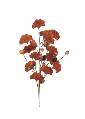 Rust Gingko Leaf Spray