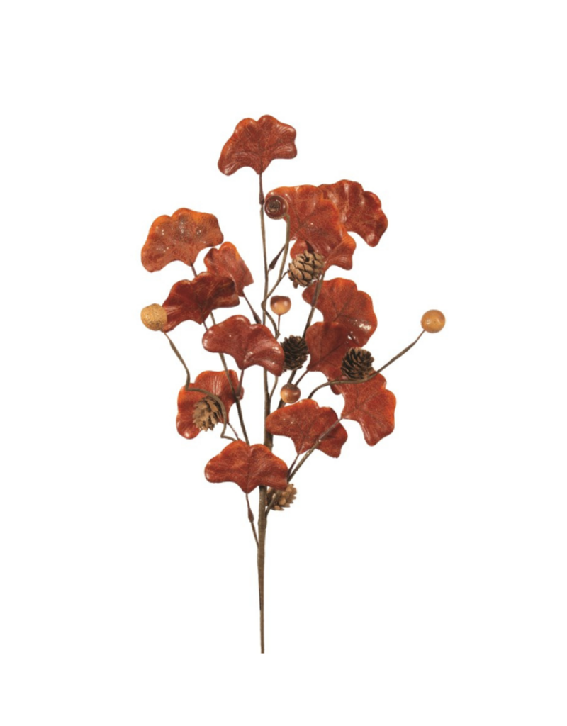 Rust Gingko Leaf Spray
