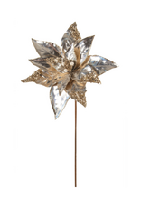 Silver Poinsettia Pick