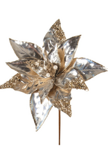 Silver Poinsettia Pick